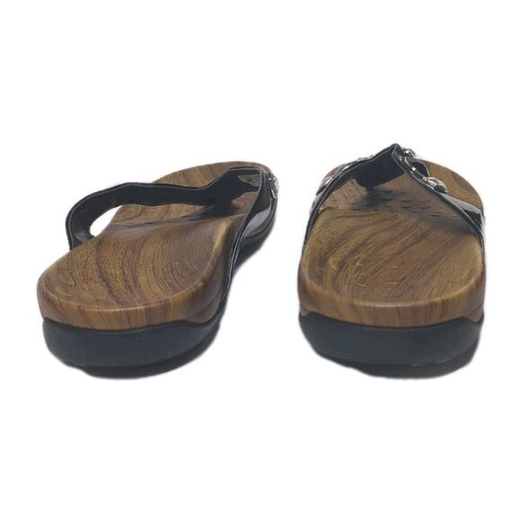 Vionic Sandals Women 8 Black Rest Eve Jeweled Arch Support Thong Flip Flop EU39 - Picture 6 of 13
